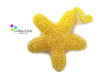 Yellow Star Christmas Tree Decoration Bedroom Nursery Ornament Handmade Crochet