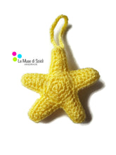 Yellow Star Christmas Tree Decoration Bedroom Nursery Ornament Handmade Crochet