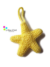 Yellow Star Christmas Tree Decoration Bedroom Nursery Ornament Handmade Crochet