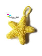 Yellow Star Christmas Tree Decoration Bedroom Nursery Ornament Handmade Crochet