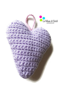 stuffed crochet heart pastel color