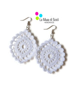 white lace drop earrings mounted with stainless steel fishohooks silver coloured